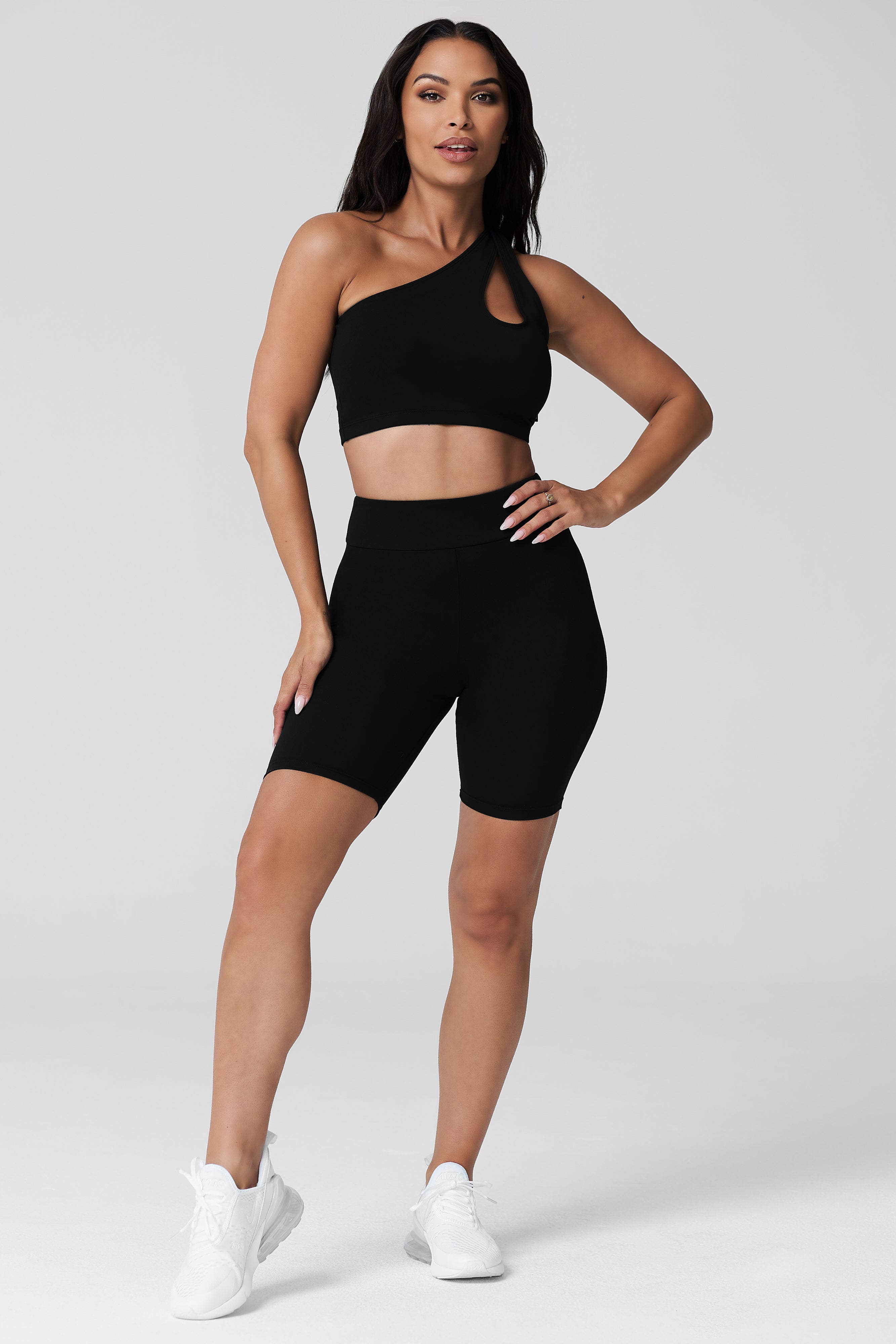 Black High Waist Scrunch Biker Short