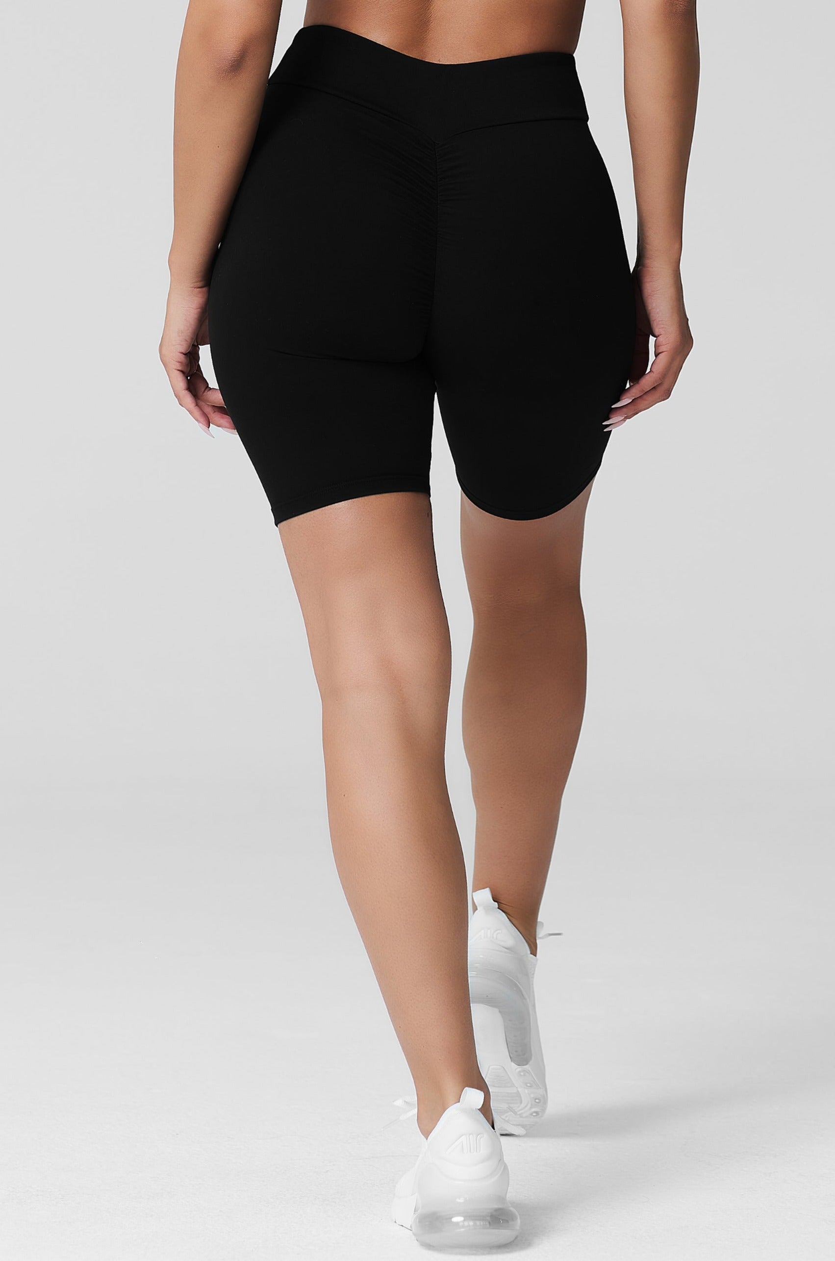 Black High Waist Scrunch Biker Short