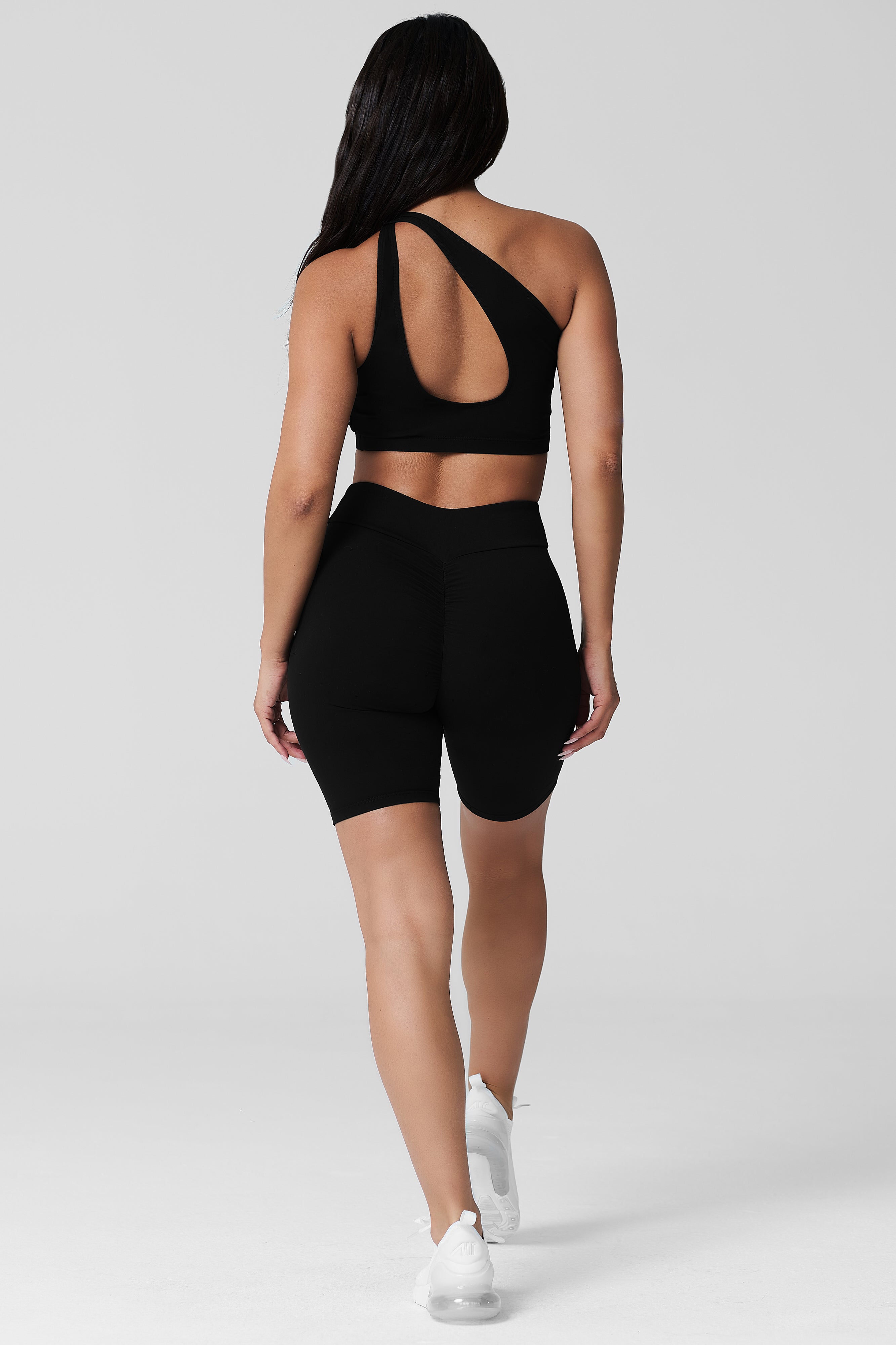 Black High Waist Scrunch Biker Short