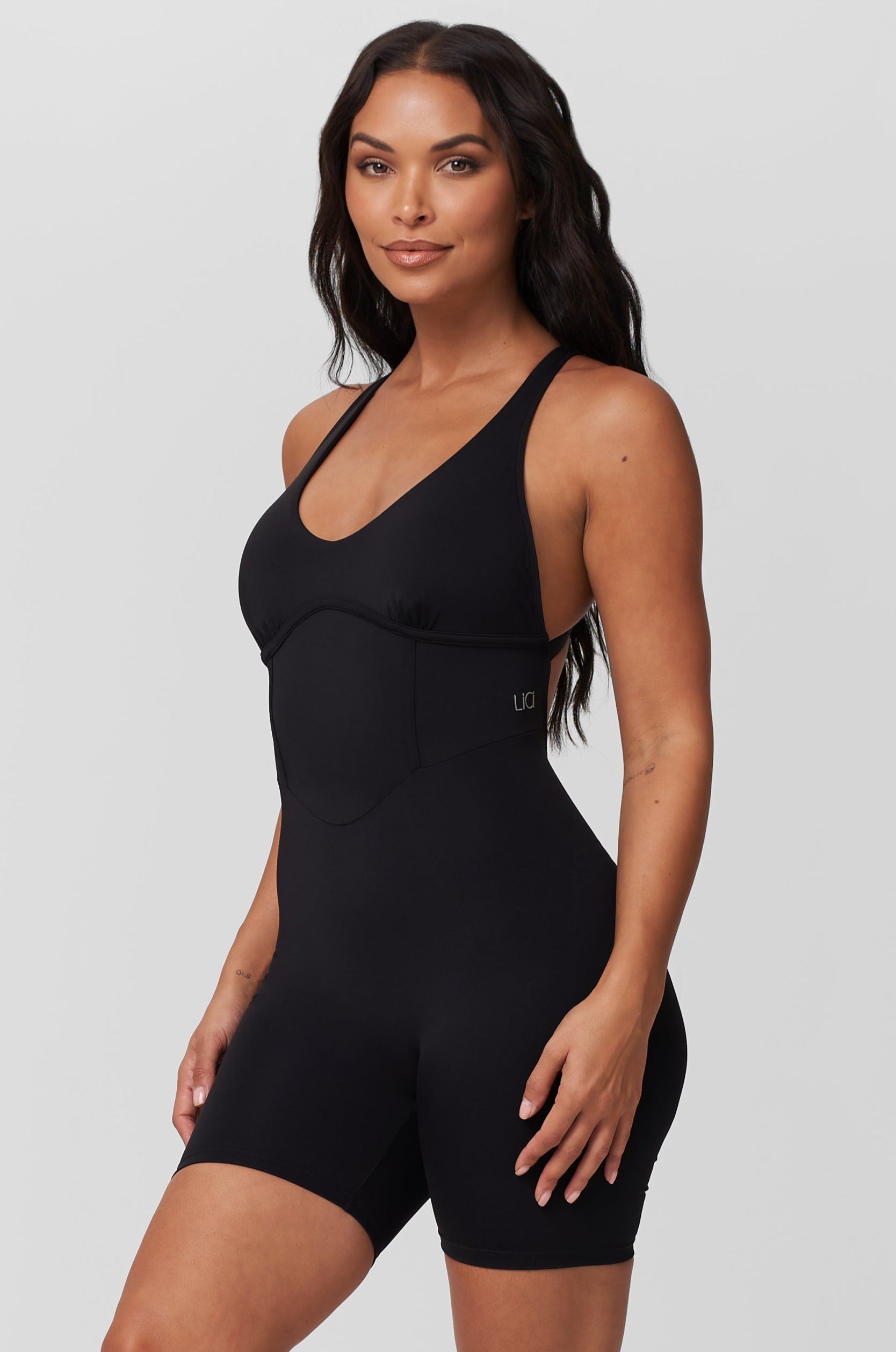 Black Scrunch Biker Jumpsuit