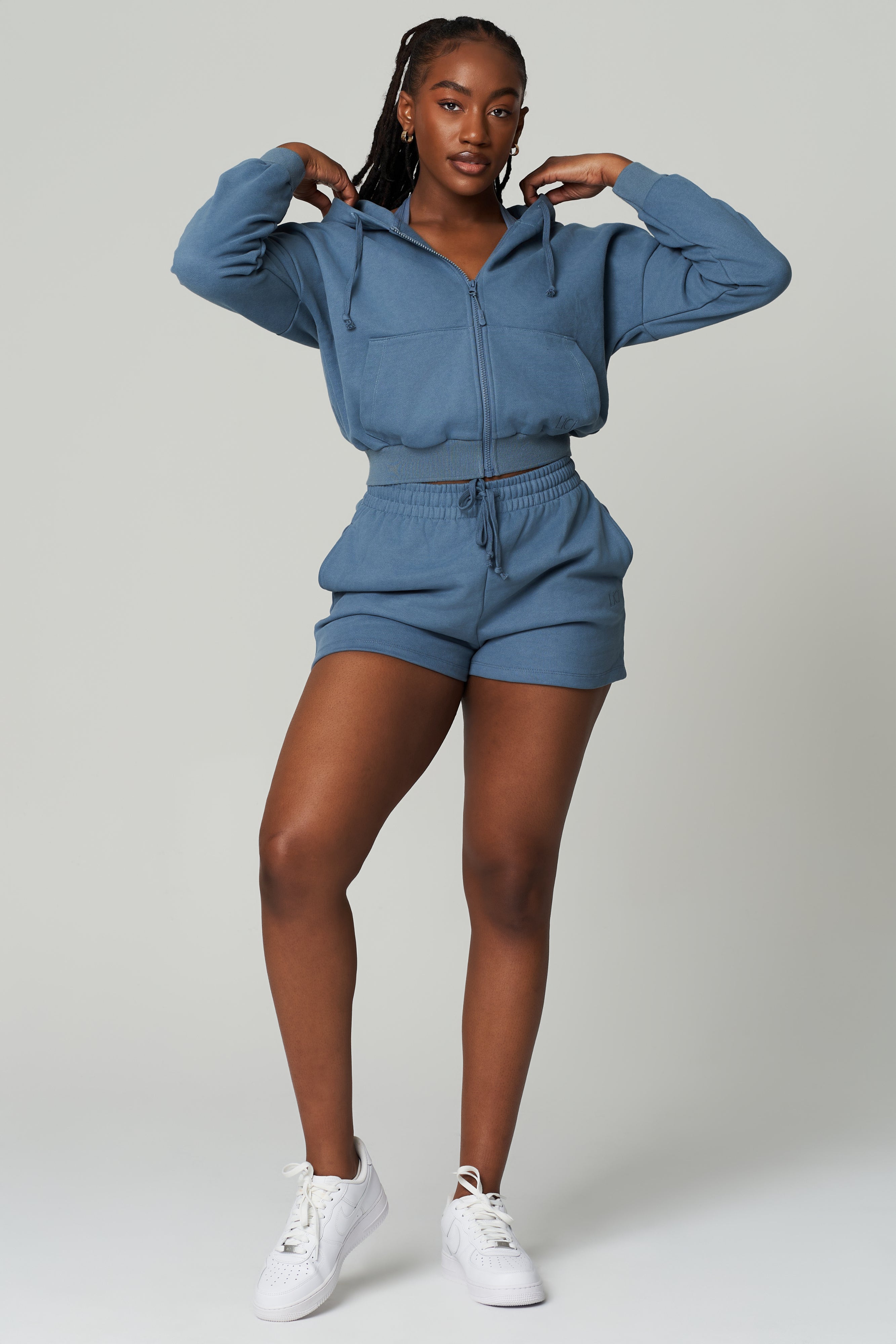 Dusty Blue Heavy Cotton Sweat Short