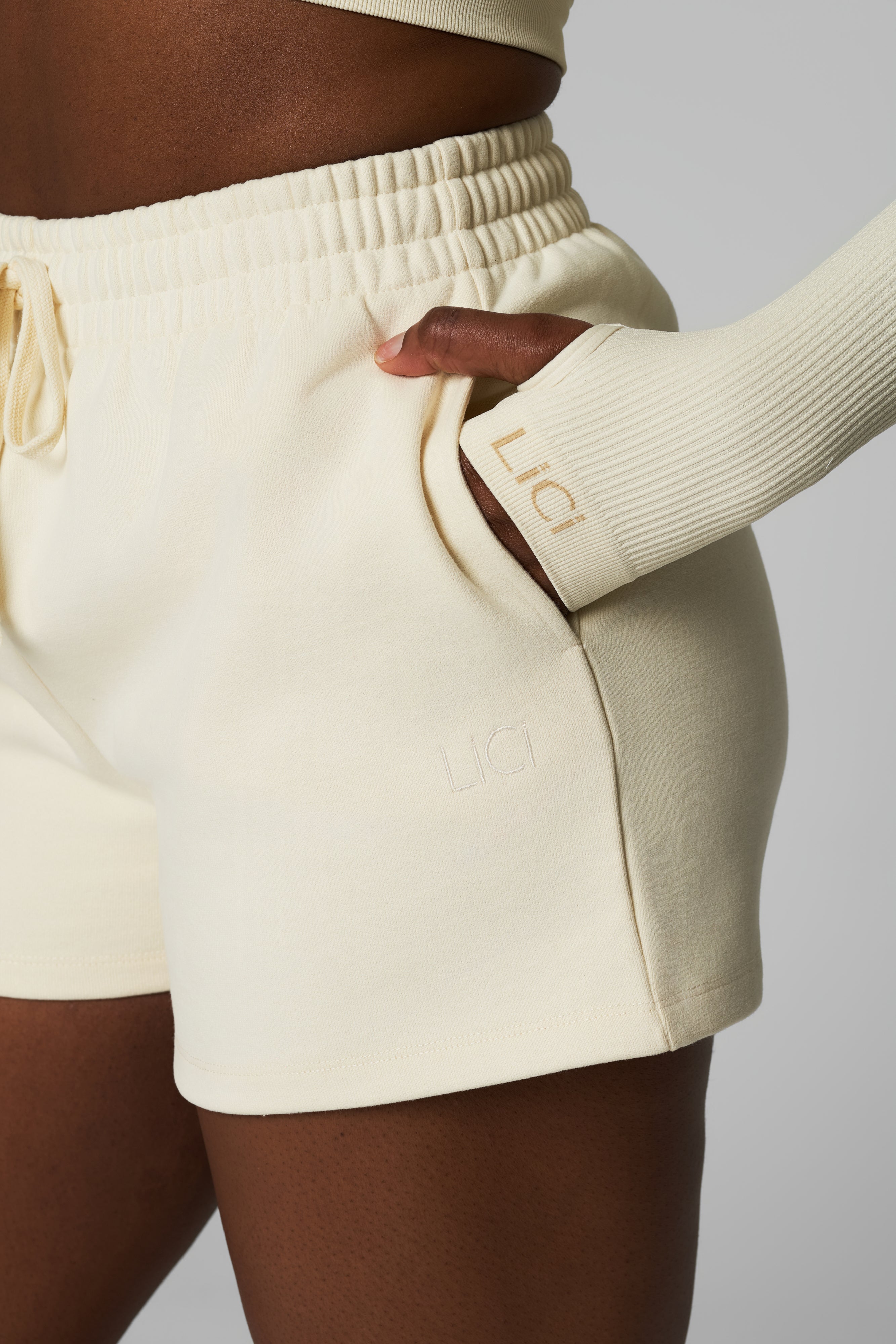 Cream Heavy Cotton Sweat Short