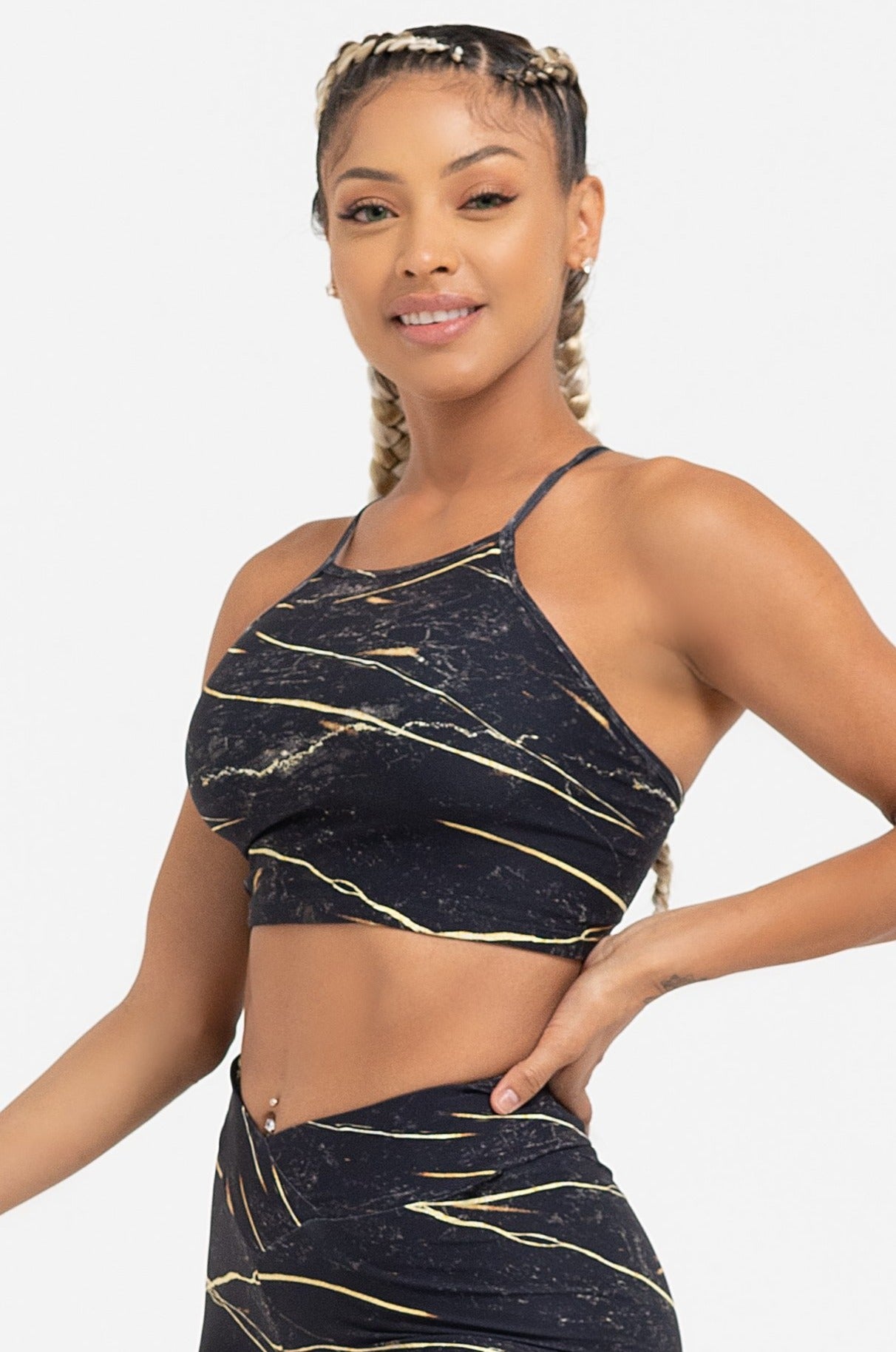 Tiger's Eye Criss Cross Crop Top