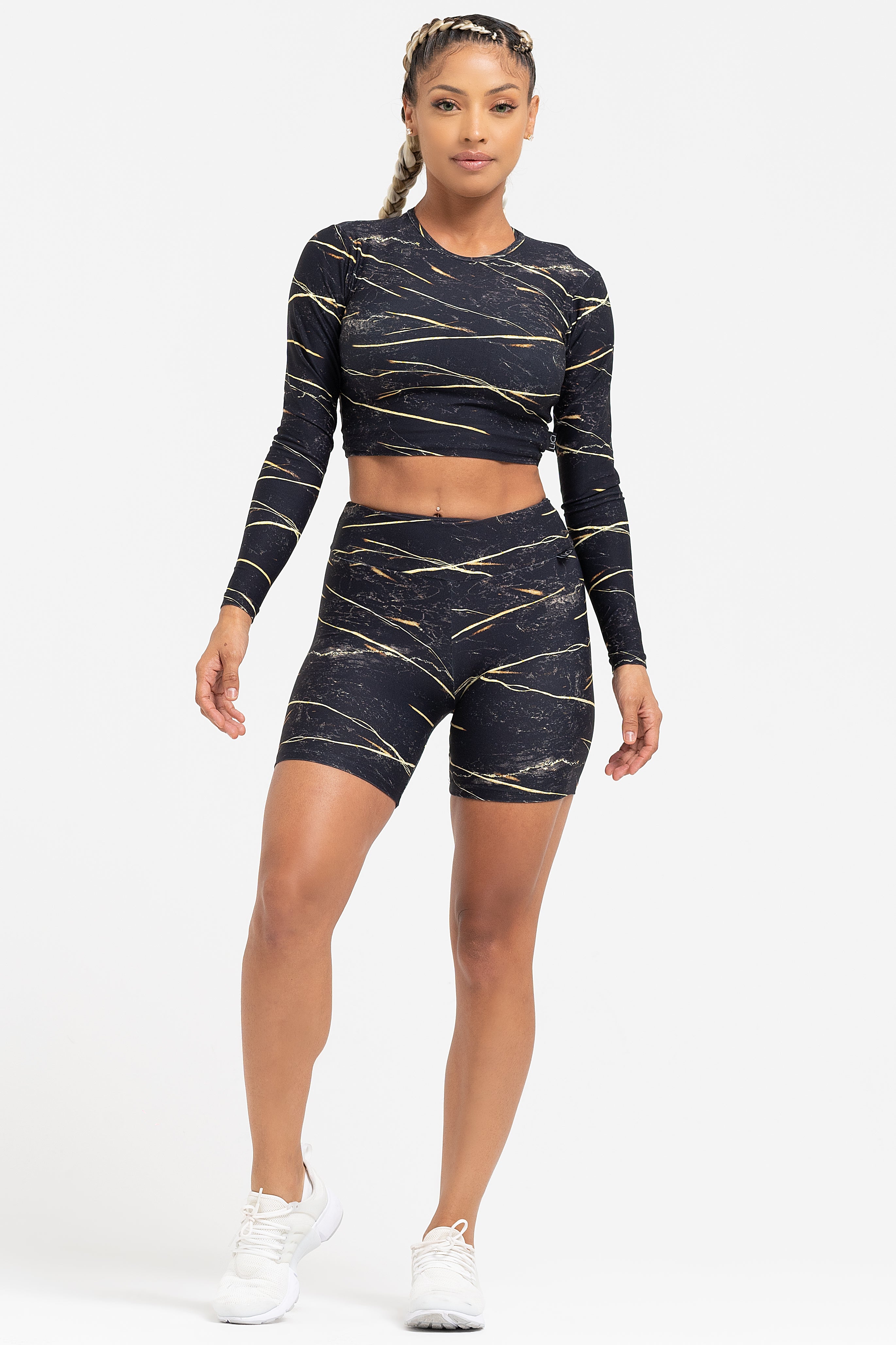 Tiger's Eye Long Sleeve Crop Top