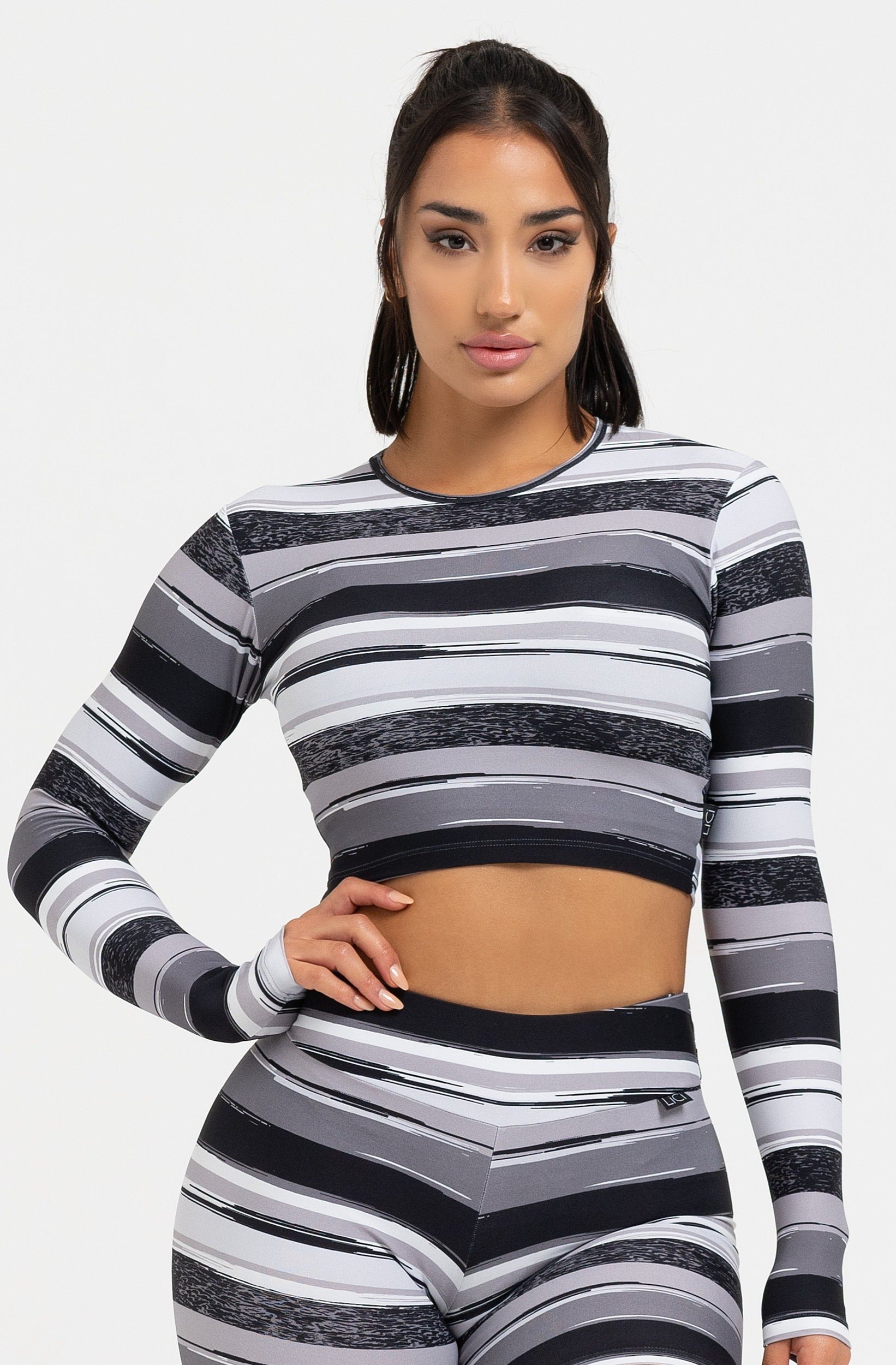 Slate Long Sleeve Crop Top