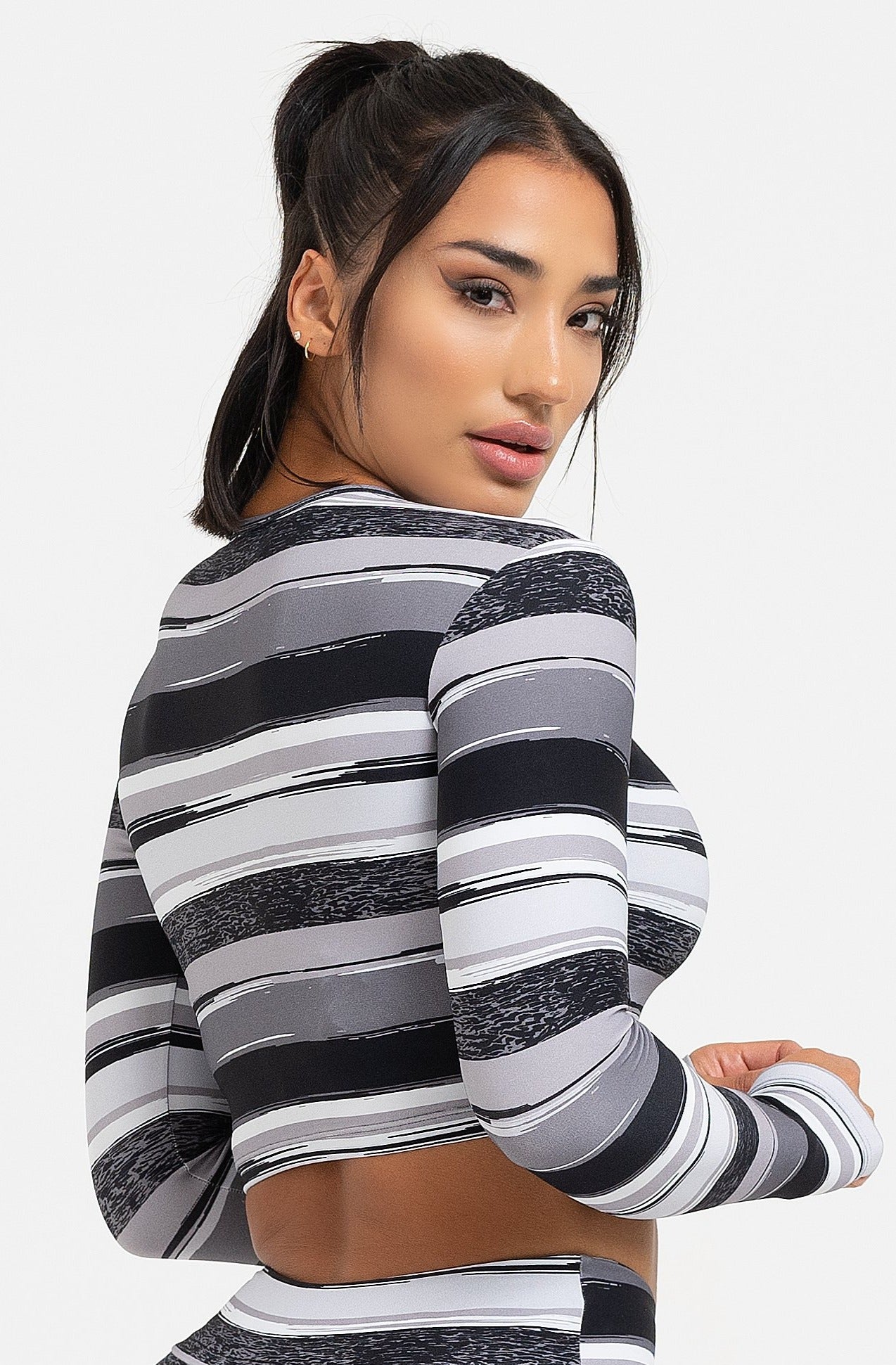 Slate Long Sleeve Crop Top