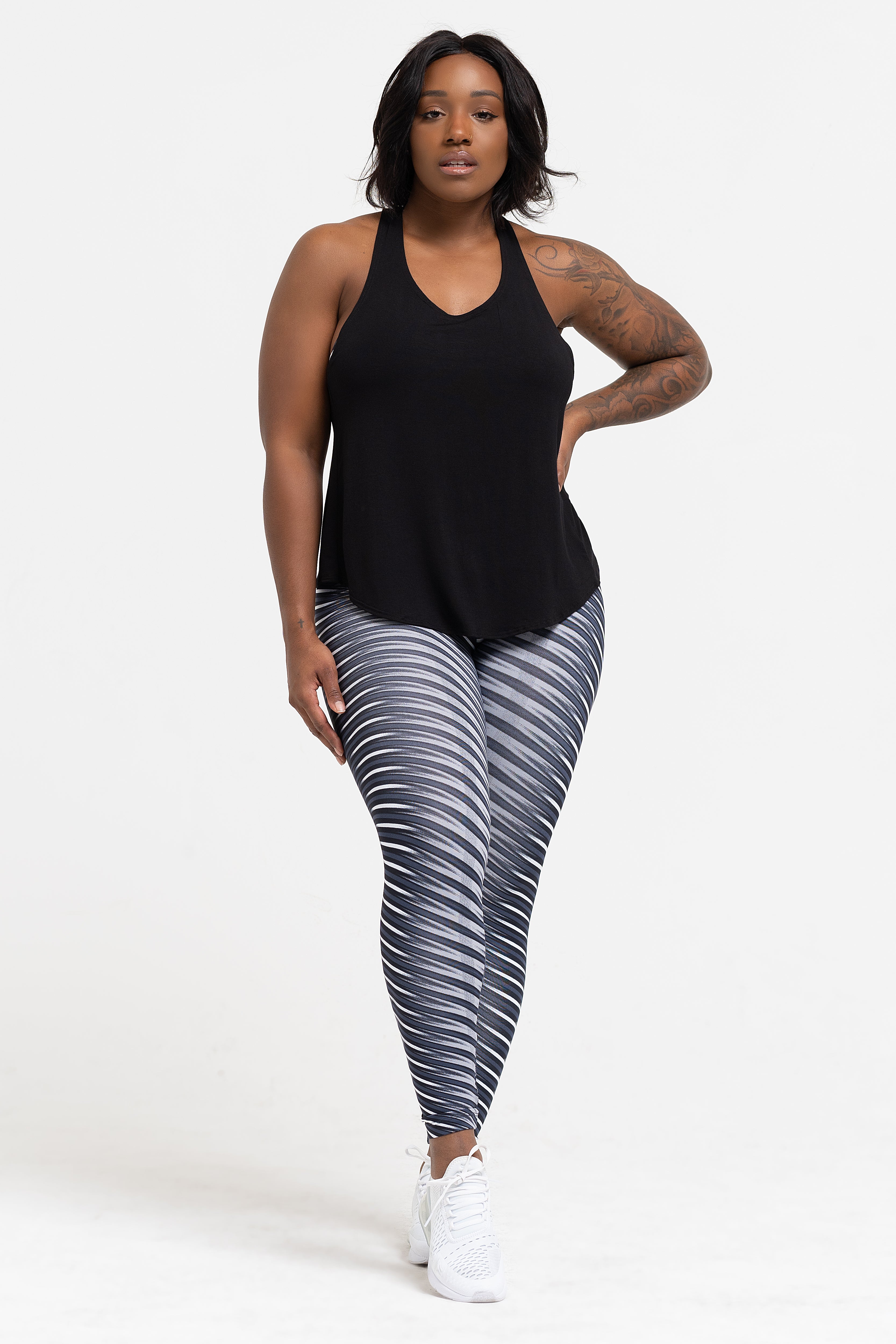 Black Petal Back Tank Top
