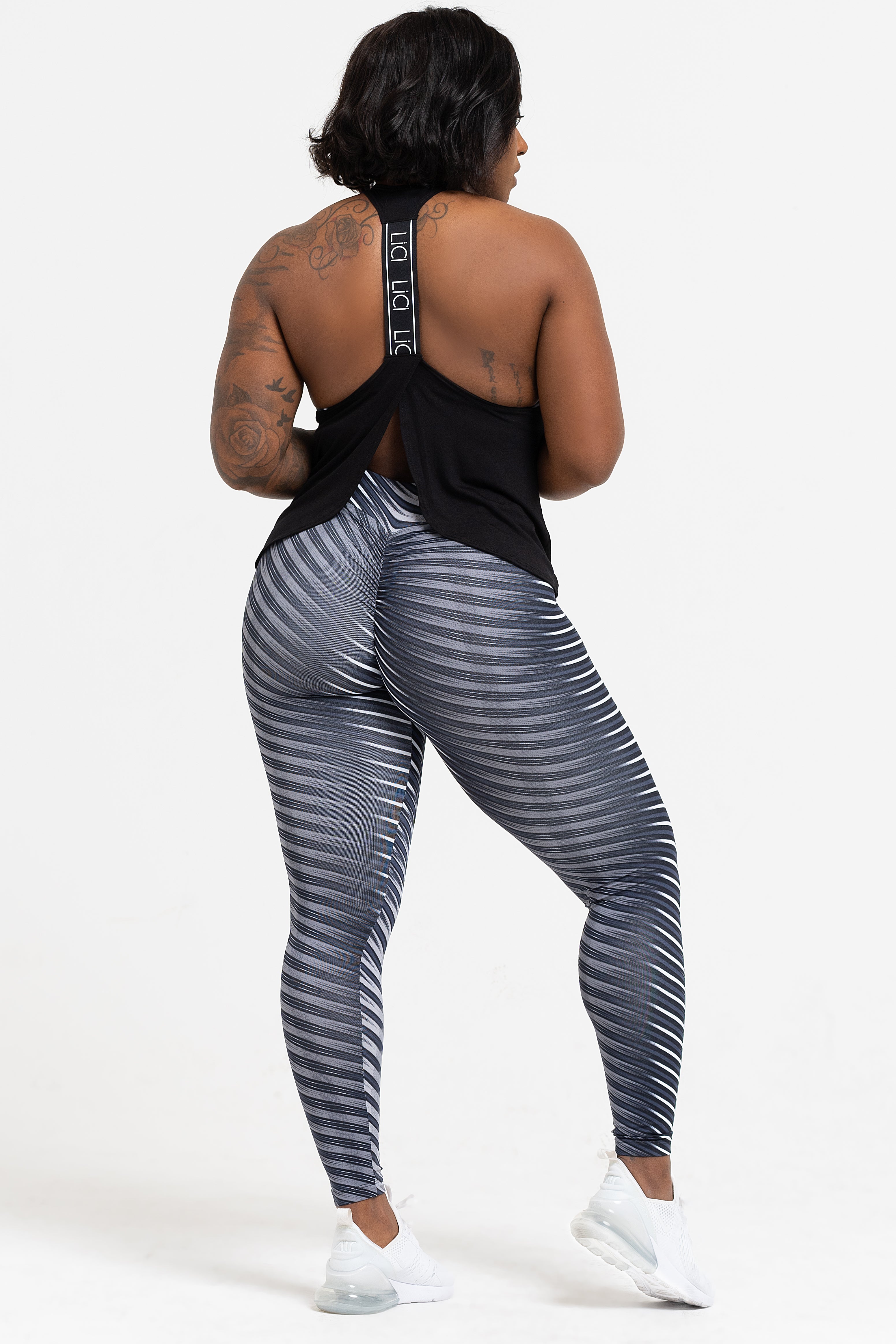 Black Petal Back Tank Top