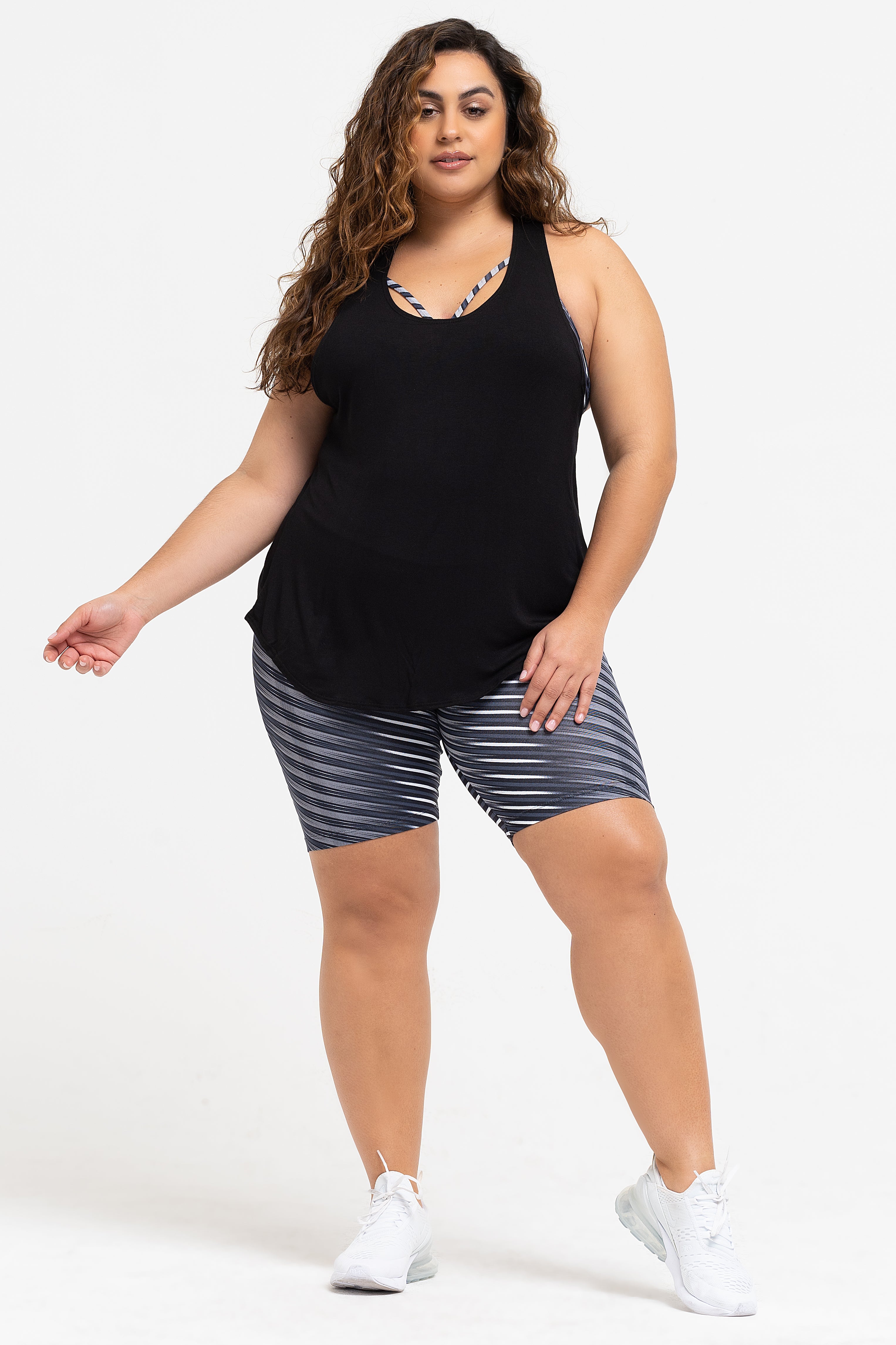 Black Petal Back Tank Top