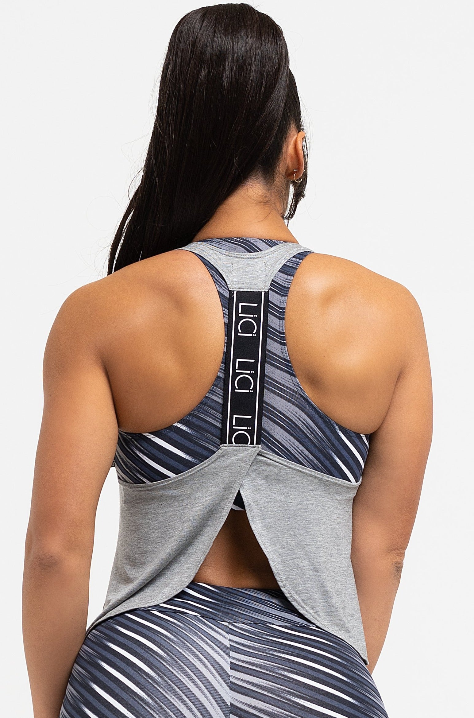 Grey Petal Back Tank Top