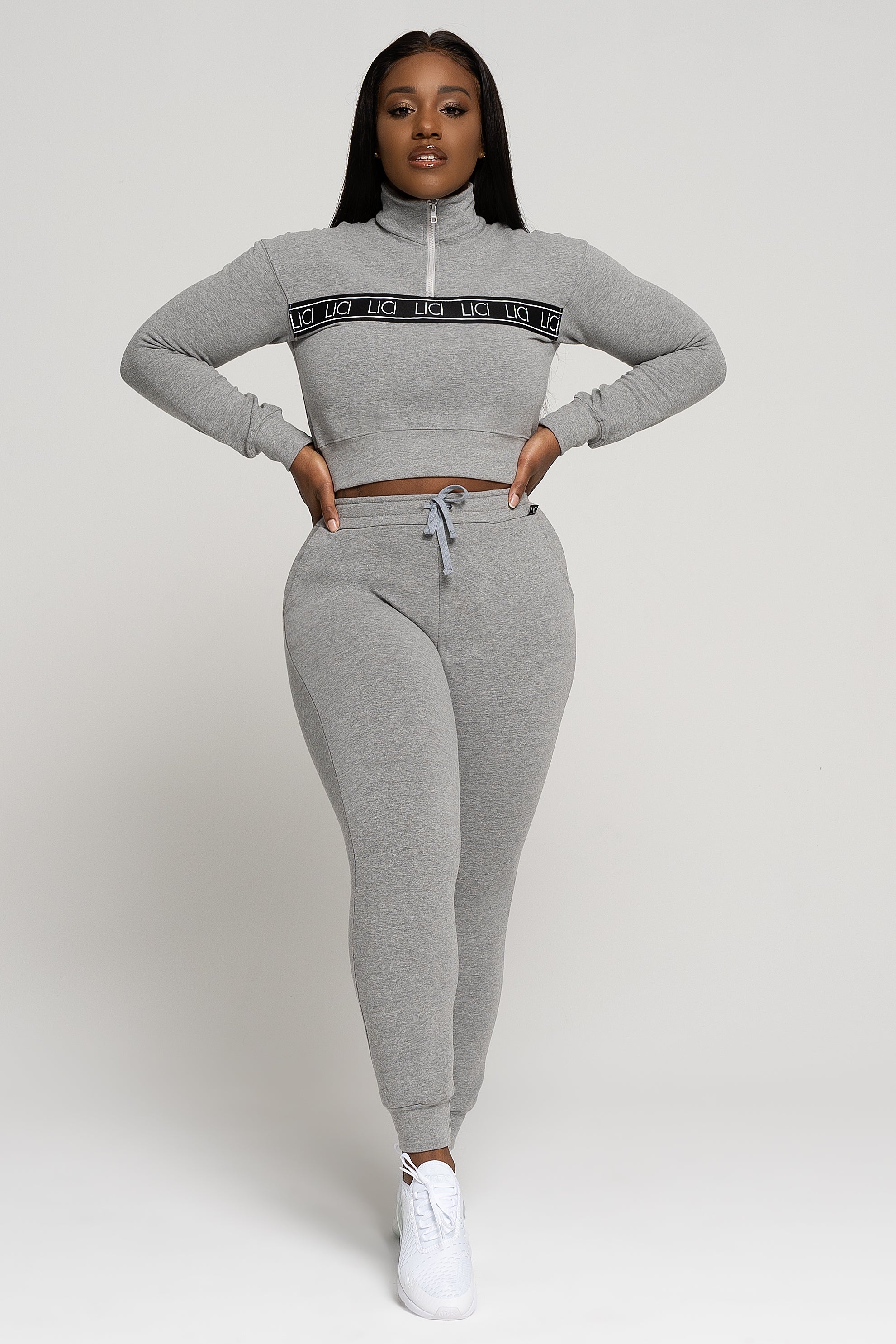 Grey Fleece Quarter-Zip Sweatshirt
