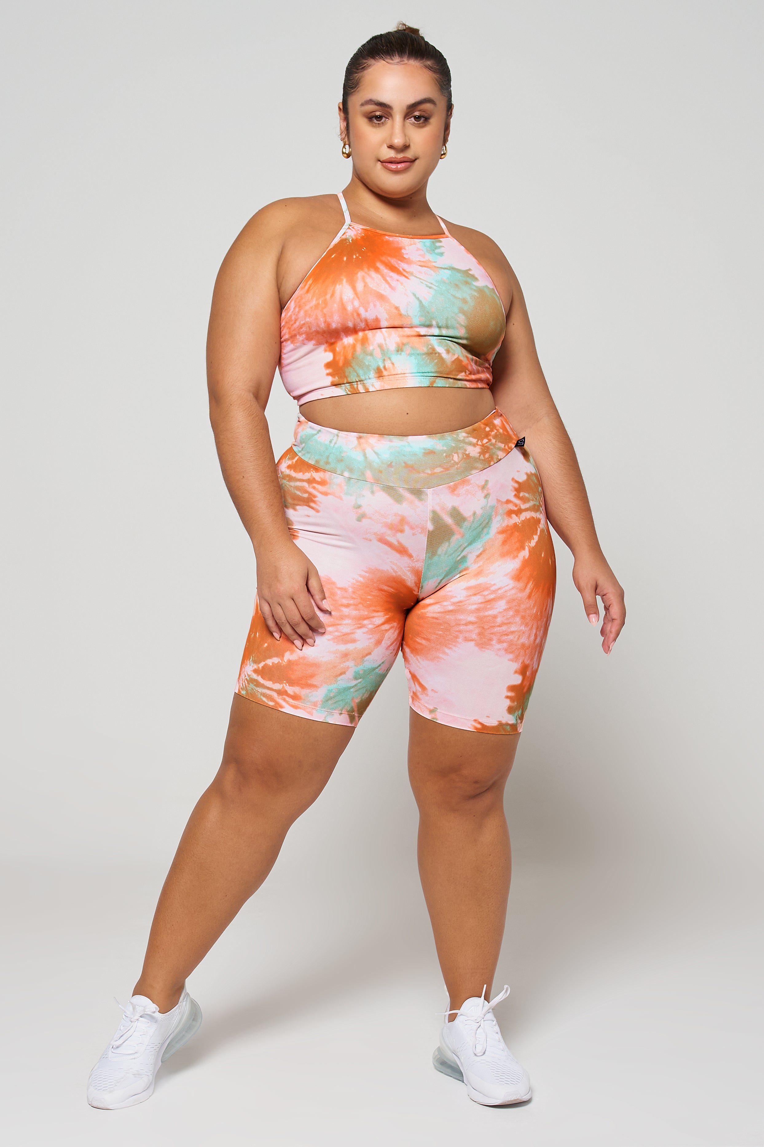 LiCi Fit Bloom Criss Cross Crop Top & Bloom High Waist Scrunch Biker Shorts