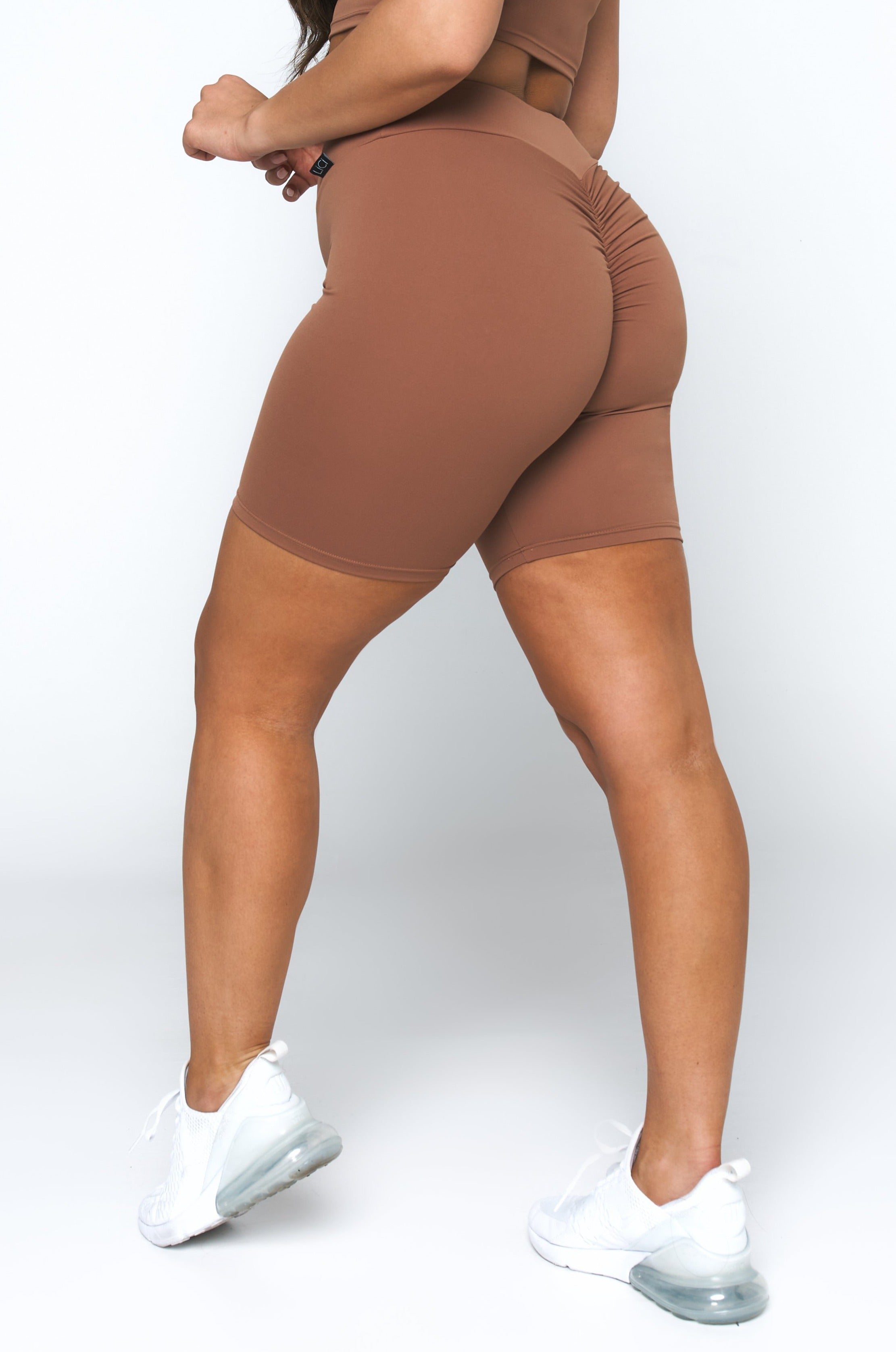 Mocha High Waist Scrunch Biker Short