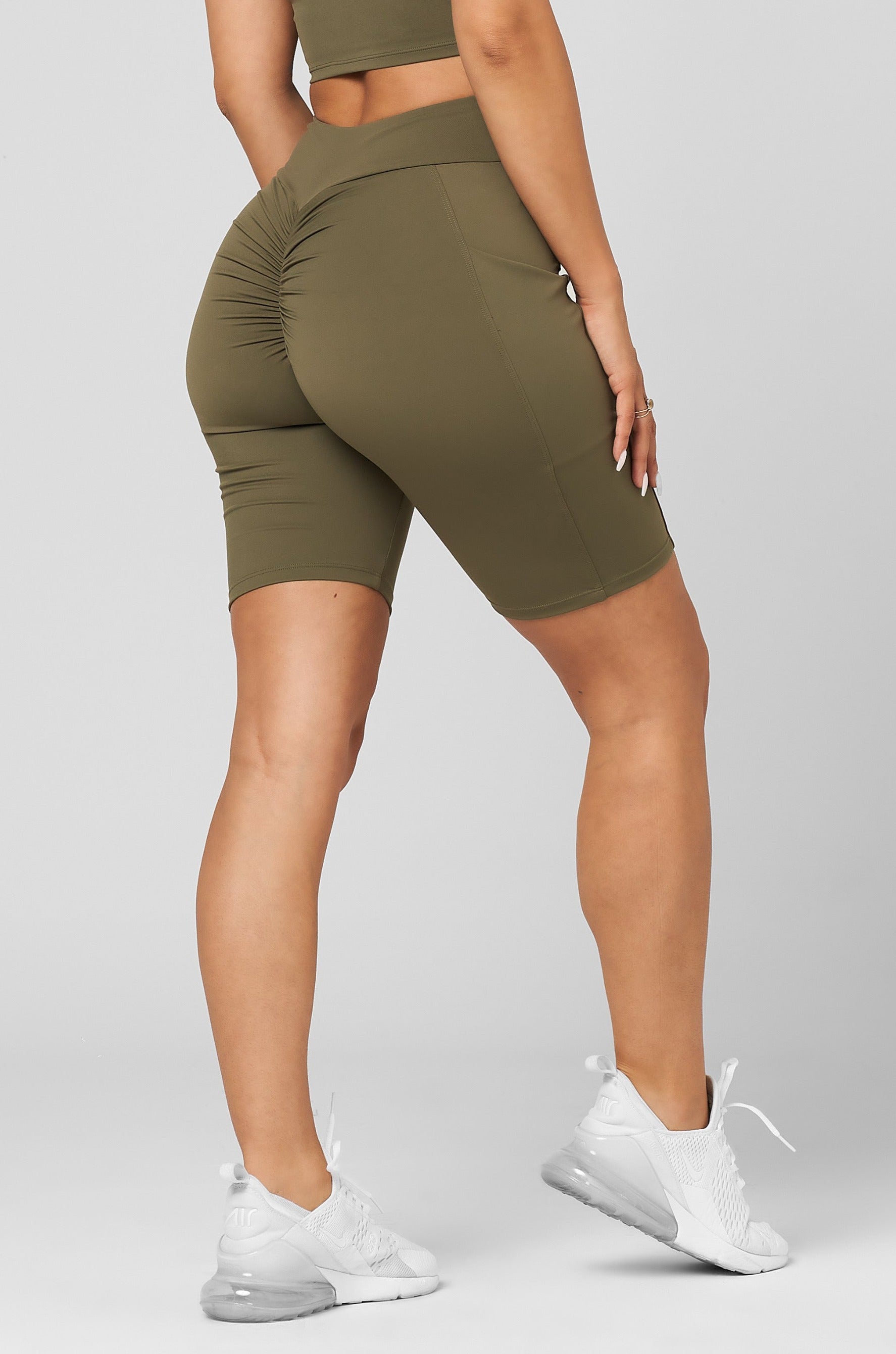 Sage High Waist Scrunch Biker Short