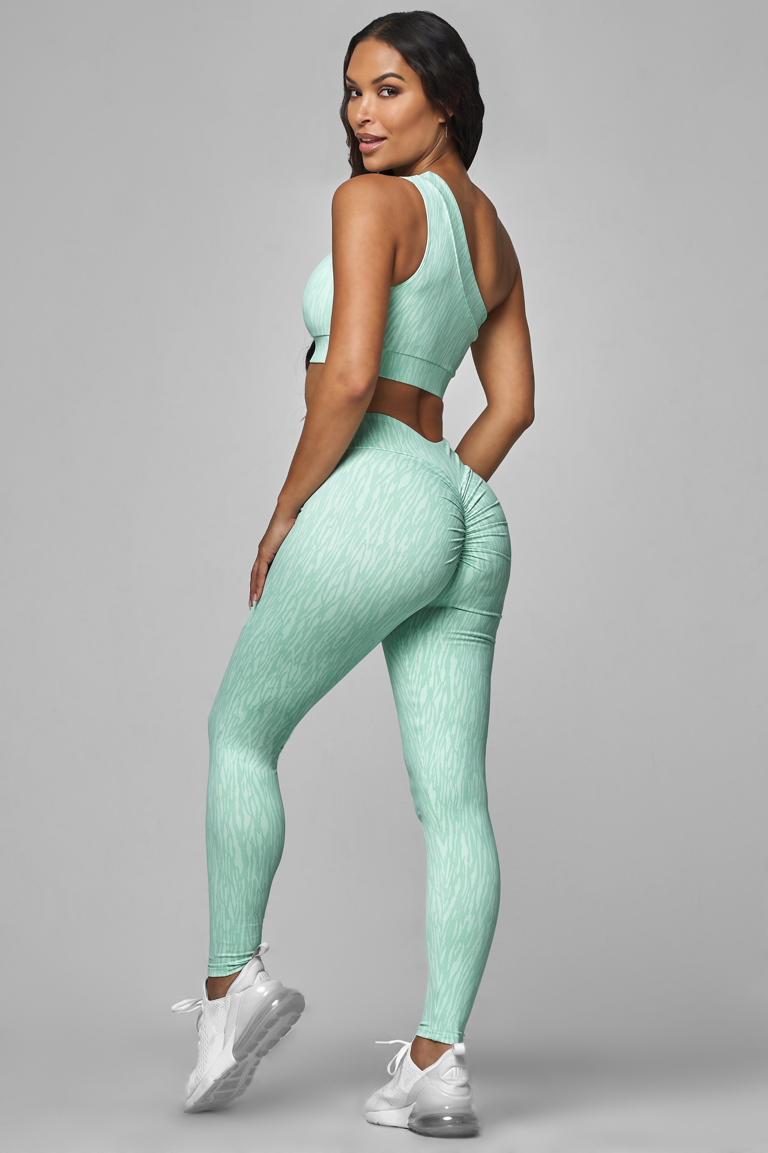 Mint Zebra High Waist Scrunch Legging