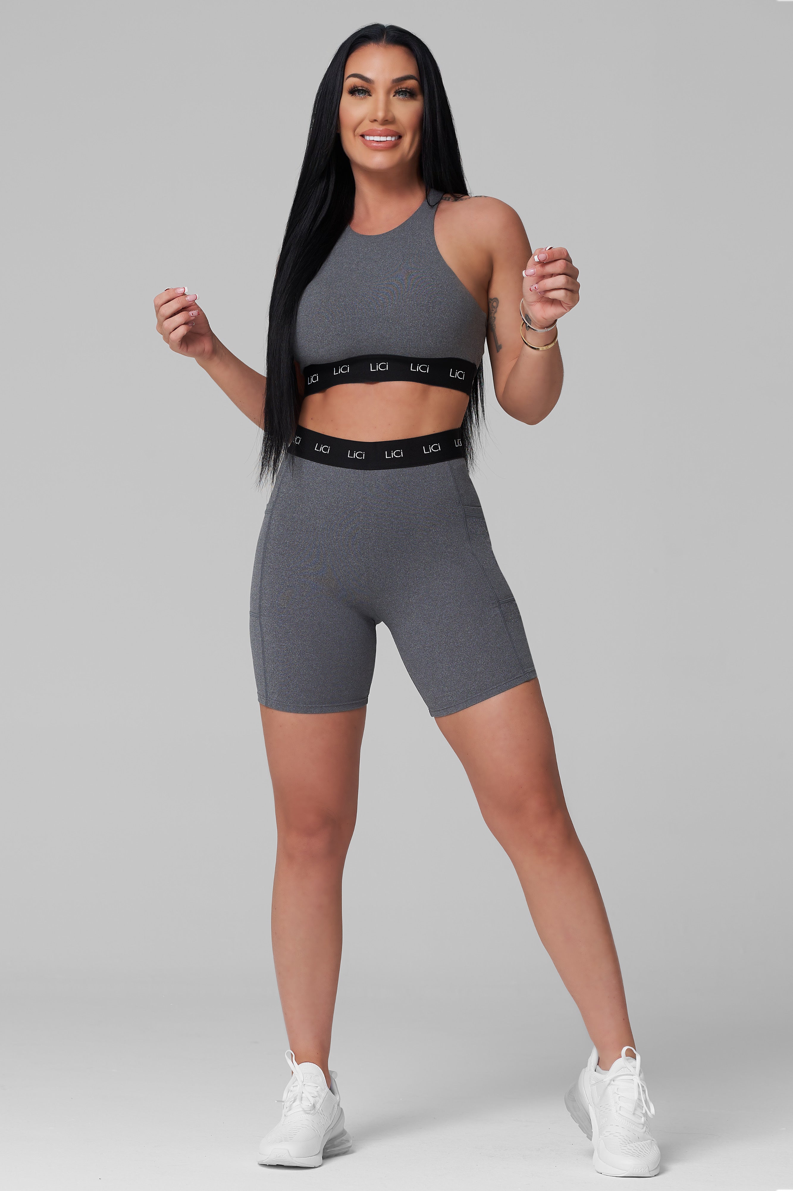 Grey Cozy Sport High Neck Bra