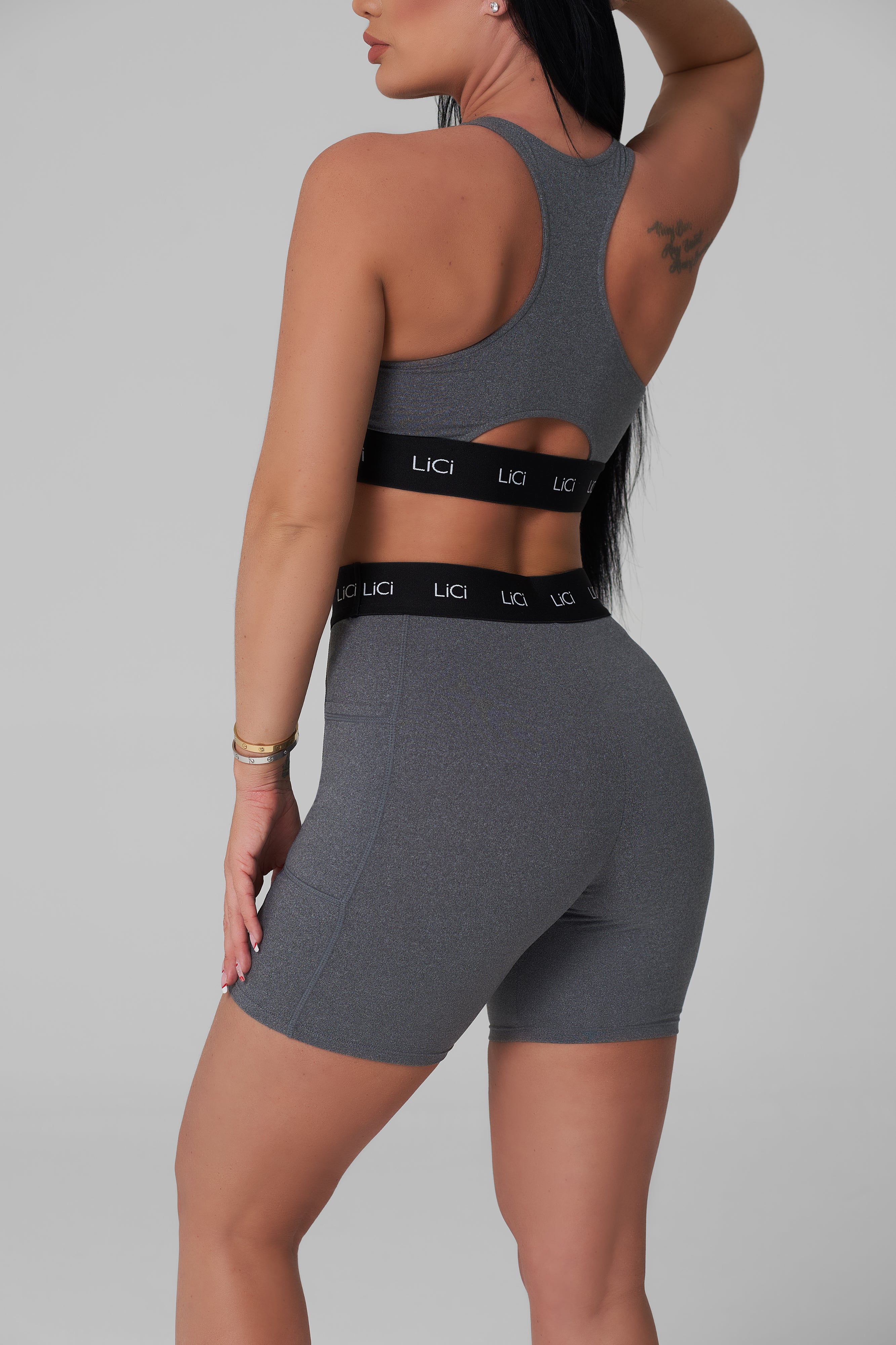 Grey Cozy Sport High Neck Bra
