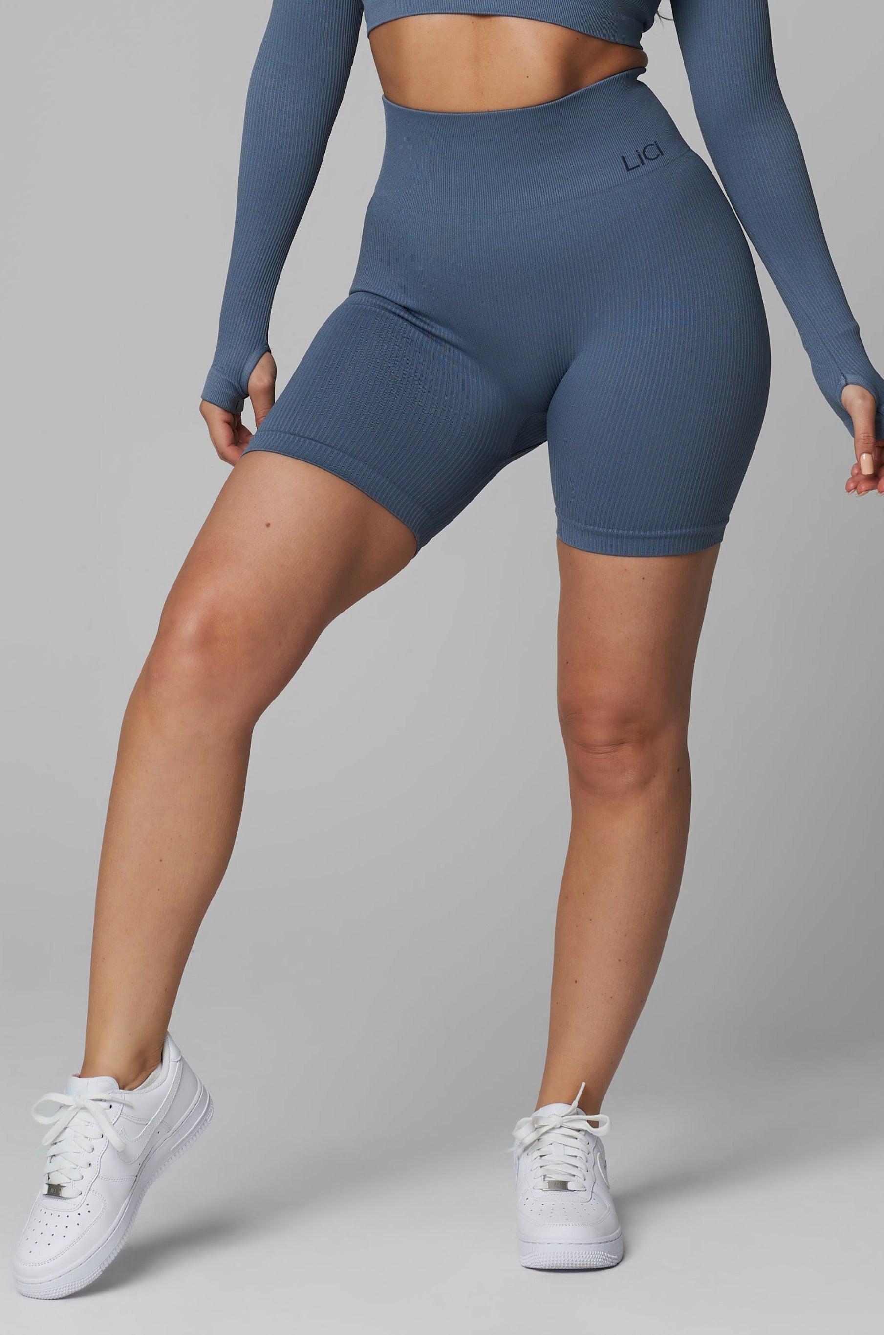 Dusty Blue Seamless Ribbed Short