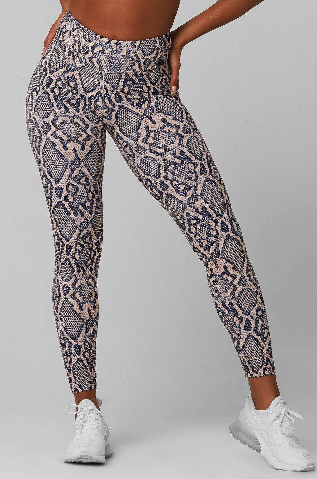 Snake Skin Python Pattern Women's Yoga Pants with Pockets High