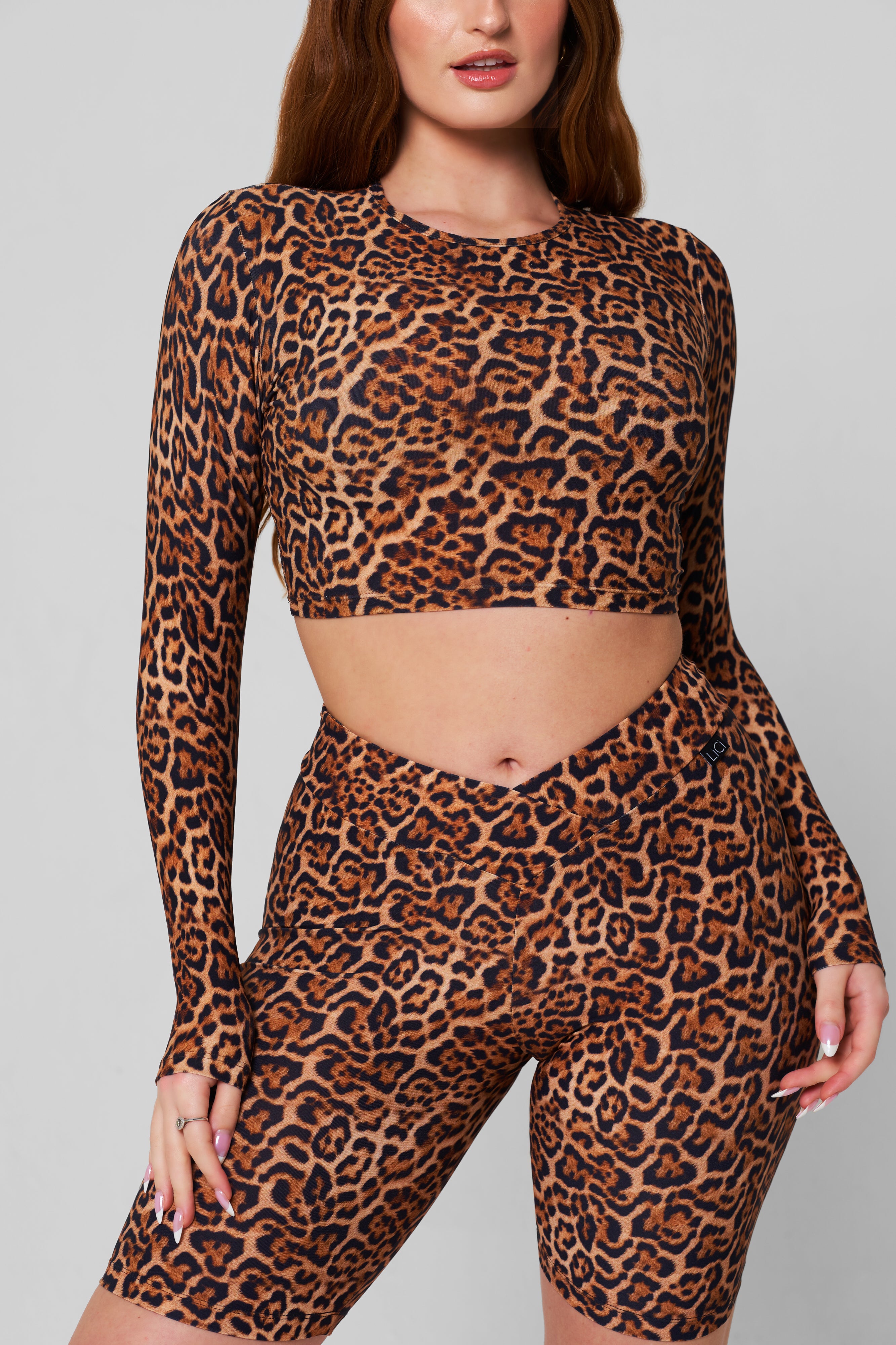 Cheetah Long Sleeve Crop Top