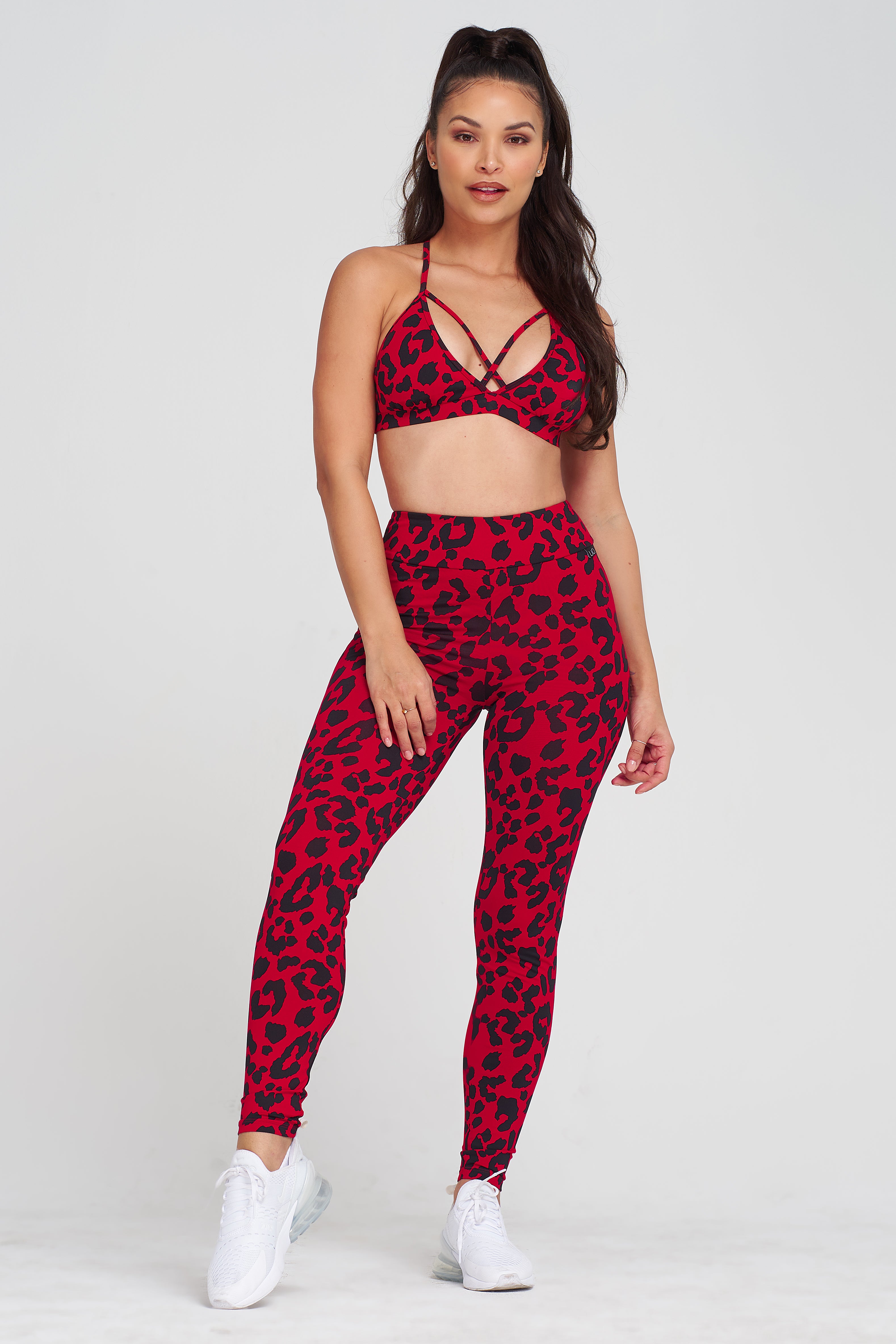 LiCi Fit Amore High Waist Scrunch Leggings paired with Amore Strappy Bra