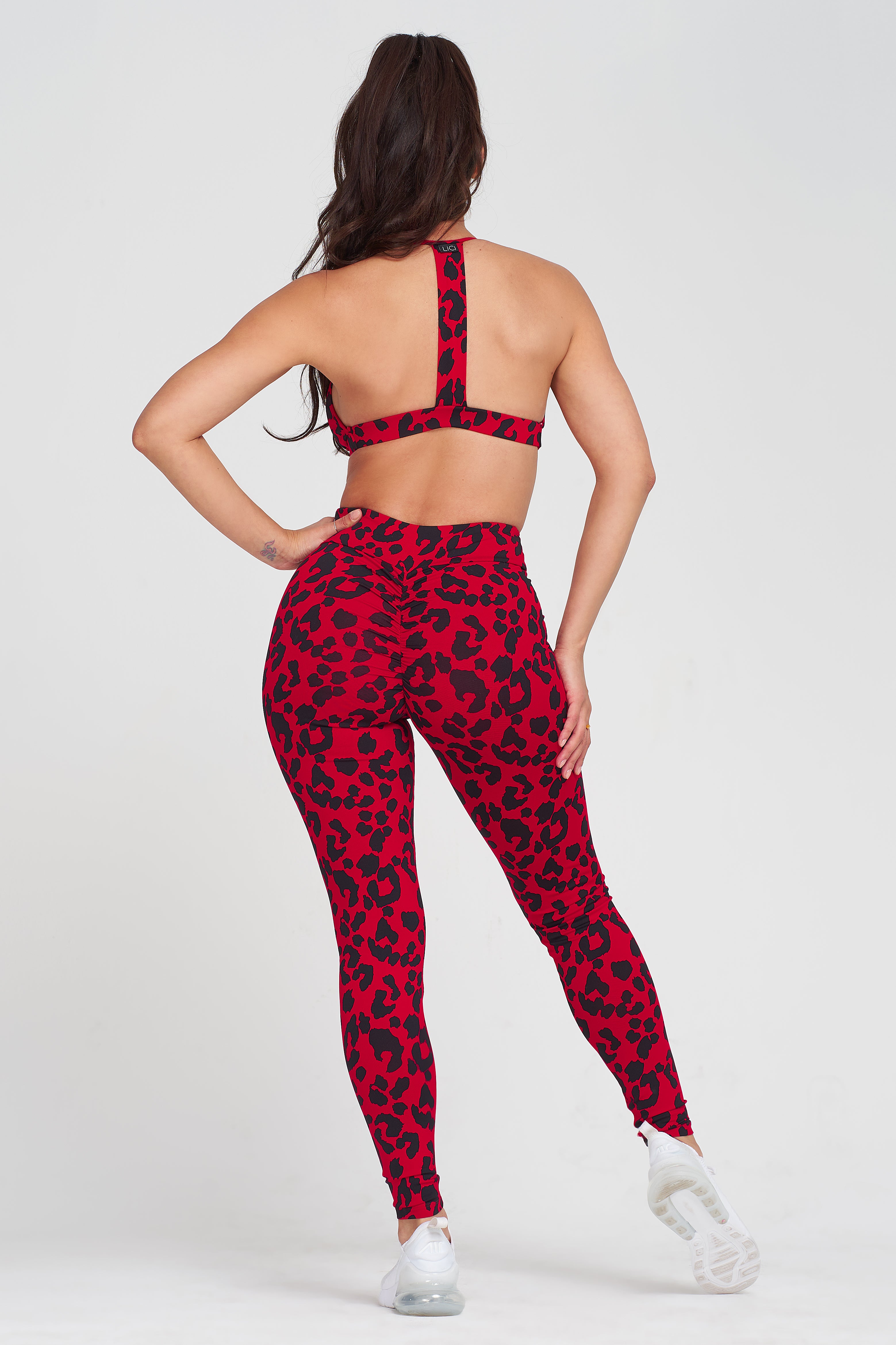 LiCi Fit Amore High Waist Scrunch Leggings paired with Amore Strappy Bra